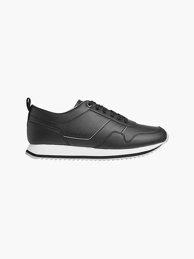 Calvin Klein USA Recycled Vegan Leather Mens Sneakers Black 4561807-GM